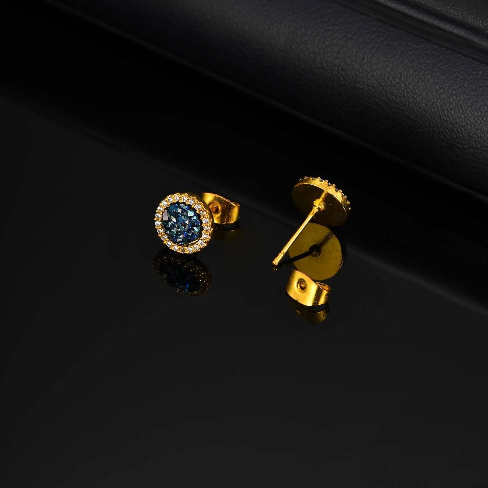 Hip Hop Broken Zircon Stud Earrings for Men Boys,Anti Allergy Round Small Metal Earrings,Rock Punk Jewelry Gifts