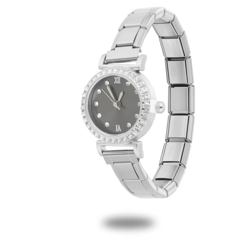 Fashion Luxury DIY 9MM Charm Stainless Steel Shiny Round Square Watch Bracelet Bangle High Quality Y2K Watch Head Christmas Gift