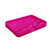 Leaf-Pattern Silicone Soap Dish — 12.5 × 8 cm, 1 Piece