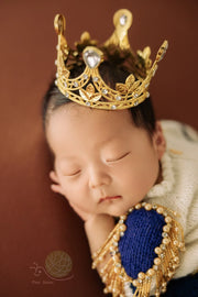 ❤️Newborn Photography Clothing Crown*2+Jumpsuit+Scepter 4Pcs/set Baby Boy Photo Props Accessories King Clothes Outfits