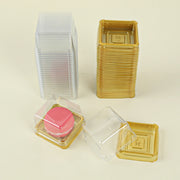 50Pcs Mini Dessert Cake Boxes Container Transparent Cupcake Pastry Baking Packaging Boxes Wedding Party Supplies Christmas Gift