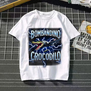 Tralalero Tralala Cotton T-shirt Kids Anime Tungtung Sahur Brainrot Tees Boy Girl Summer Short Sleeve Children Clothes Tops Gift