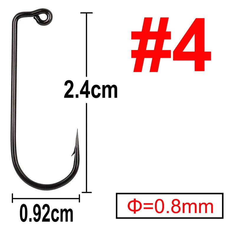 100 pcs 90 Degree Jig Fly Tying Strong Wire Saltwater Freshwater Fish Hook Aberdeen jig fishing size 6 4 2 1 1/0 to 4/0#