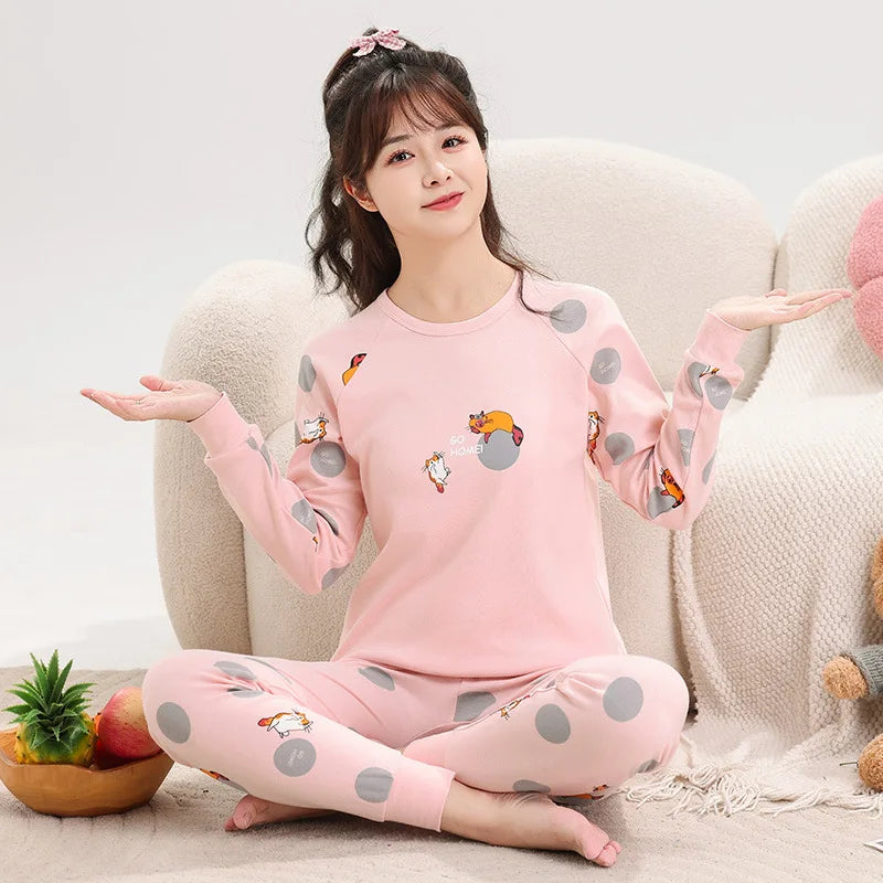 Teens Pajamas Long Sleeves 100% Cotton Pyjamas Big Kids Clothes Sets Children Boys Sleepwear Pajamas For Girls 10 12 14 16 Years