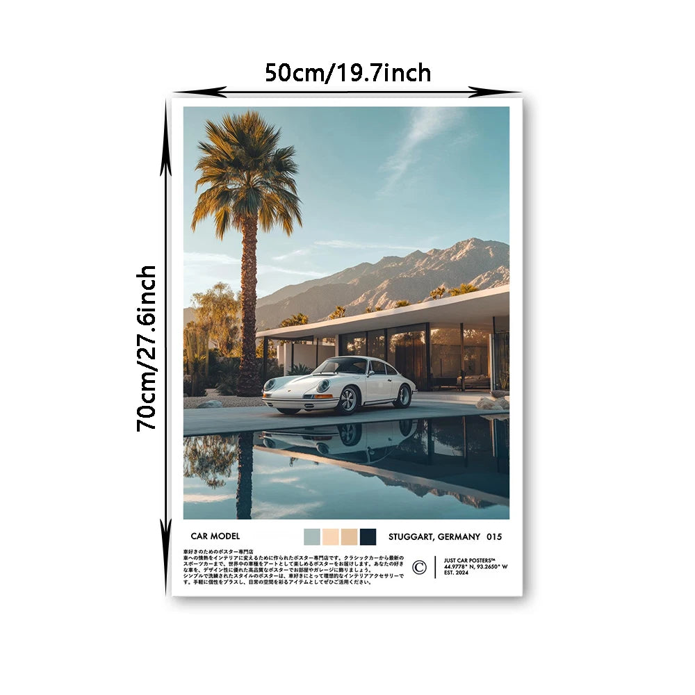 Supercar Canvas Wall Art Print Poster Car Magazine Decor Mural Modern Home Decor Car Lover Gift Unframed