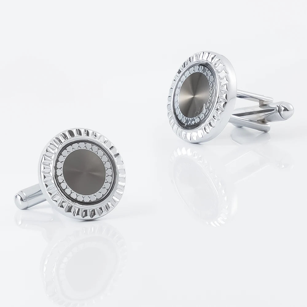Fashion Man Clock-shaped Round Pattern Shirt Cufflinks Luxury Wedding Guests Gifts Fashion Jewelry Men Cuffs Factory Wholesale