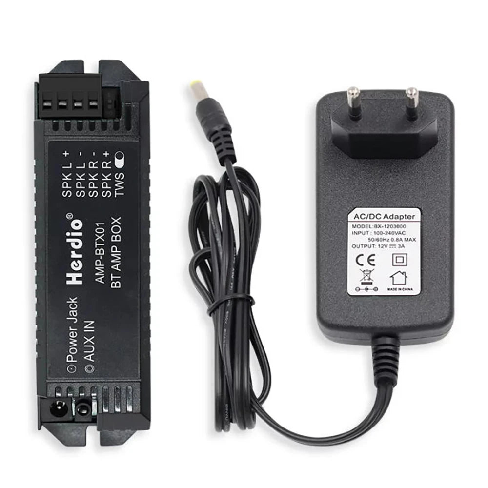 Herdio 2 Channels Home Power Amplifier Audio Bluetooth Aux Mini Amplifier For Bathroom Wall Ceiling Music Speakers EU/US/UK Plug