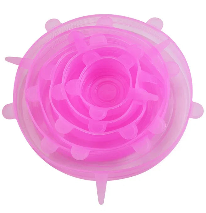 Reusable Stretch Bowl Covers — 6-Piece Round Set
