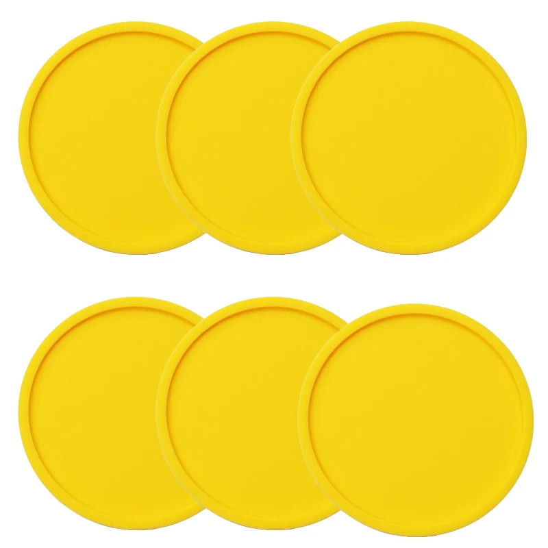 Reusable Silicone Drink Coasters — 5 or 6 Pieces