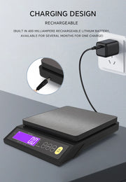 Rechargeable Stainless Steel Digital Kitchen Scale