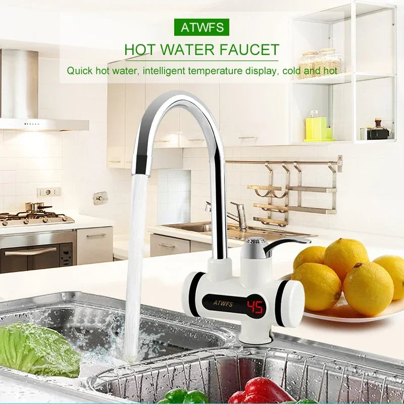 Electric Kitchen Water Heater Tap Instant Hot Water Faucet Heater Cold Heating Faucet Tankless Instantaneous Water Heater