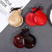 2Pcs Traditional Castanet Wood Spanish Flamenco Dance W String Hand Clapper Children Percussion Instrument