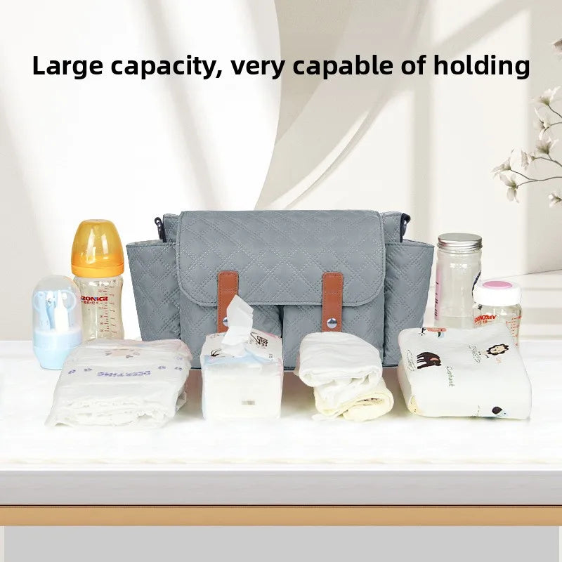 Large Capacity Stroller Storage Bag Convertible Shoulder Bag Crossbody Diaper Bags for Moms Baby Carriage Hanging Bag Accessory