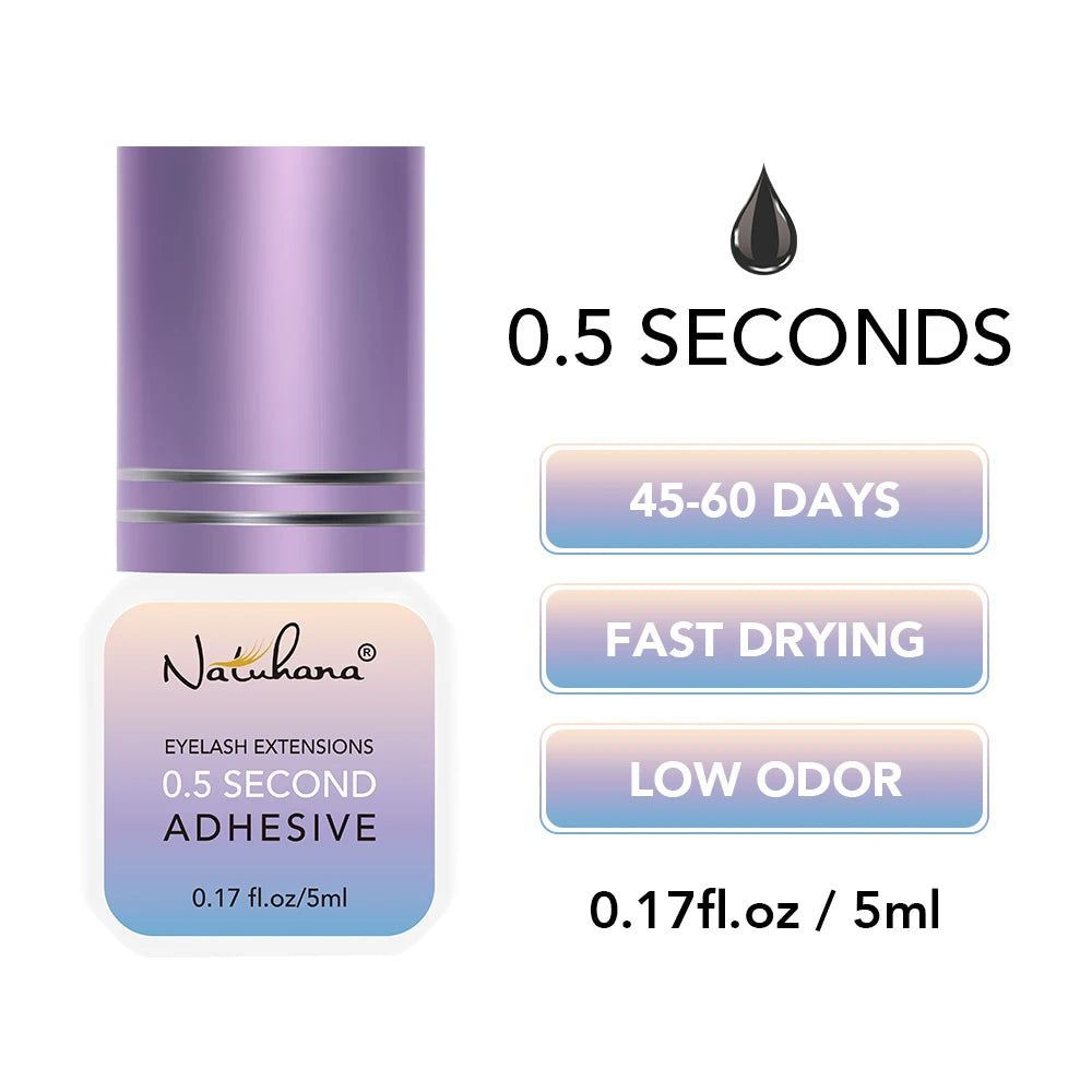 NATUHANA False Eyelash Glue Waterproof Eye Lash Cosmetic Tools False Eyelashes Adhesive Clear-white Dark-Black Makeup Tools