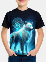 Wolf Print Kids Short-Sleeve T-Shirt