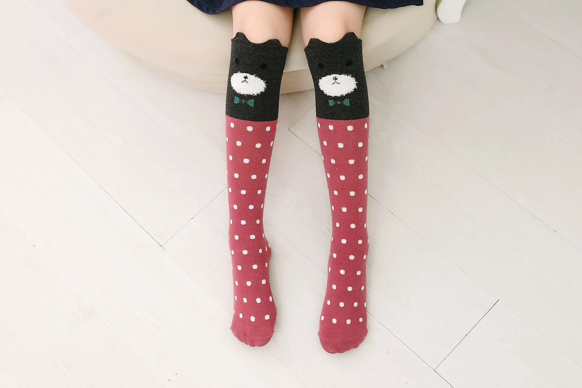 Spring Autumn Girls Cotton Ankle Short Lovely Stockings Cartoon Unicorn Kids Child Knee High Socks Infant Baby Over Knee Socks
