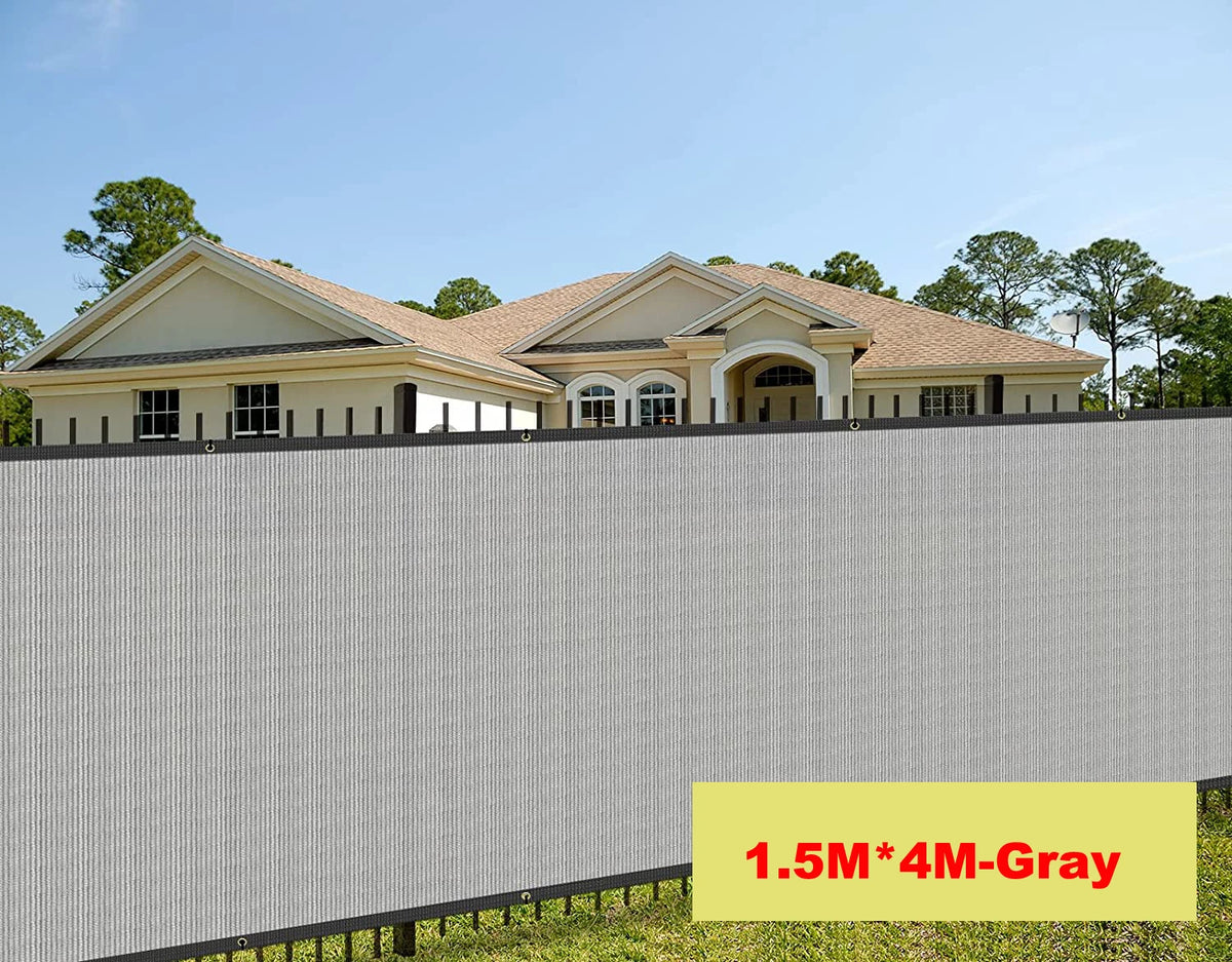 Green Fence Privacy Screen Windscreen Cover Fabric -Backyard Privacy Fence, Balcony Deck Privacy Screen with Bindings & Grommets