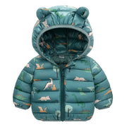 Kids Boys Baby Hooded Lightweight Jacket Cartoon Dinosaur Zipper Coats Girls Autumn Winter Warm Christmas Outerwear 0-5 Year Old