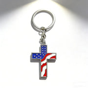 Simple Stylish American Flag Keychains Star Bar Flag Alloy Drip Oil Key Ring Best Party Gift Jewelry