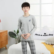 Teens Pajamas Long Sleeves 100% Cotton Pyjamas Big Kids Clothes Sets Children Boys Sleepwear Pajamas For Girls 10 12 14 16 Years