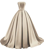 Customized Strapless Satin Prom Dresses robes de soirée Long A-line Formal вечернее платье Evening Party Gowns with Pockets