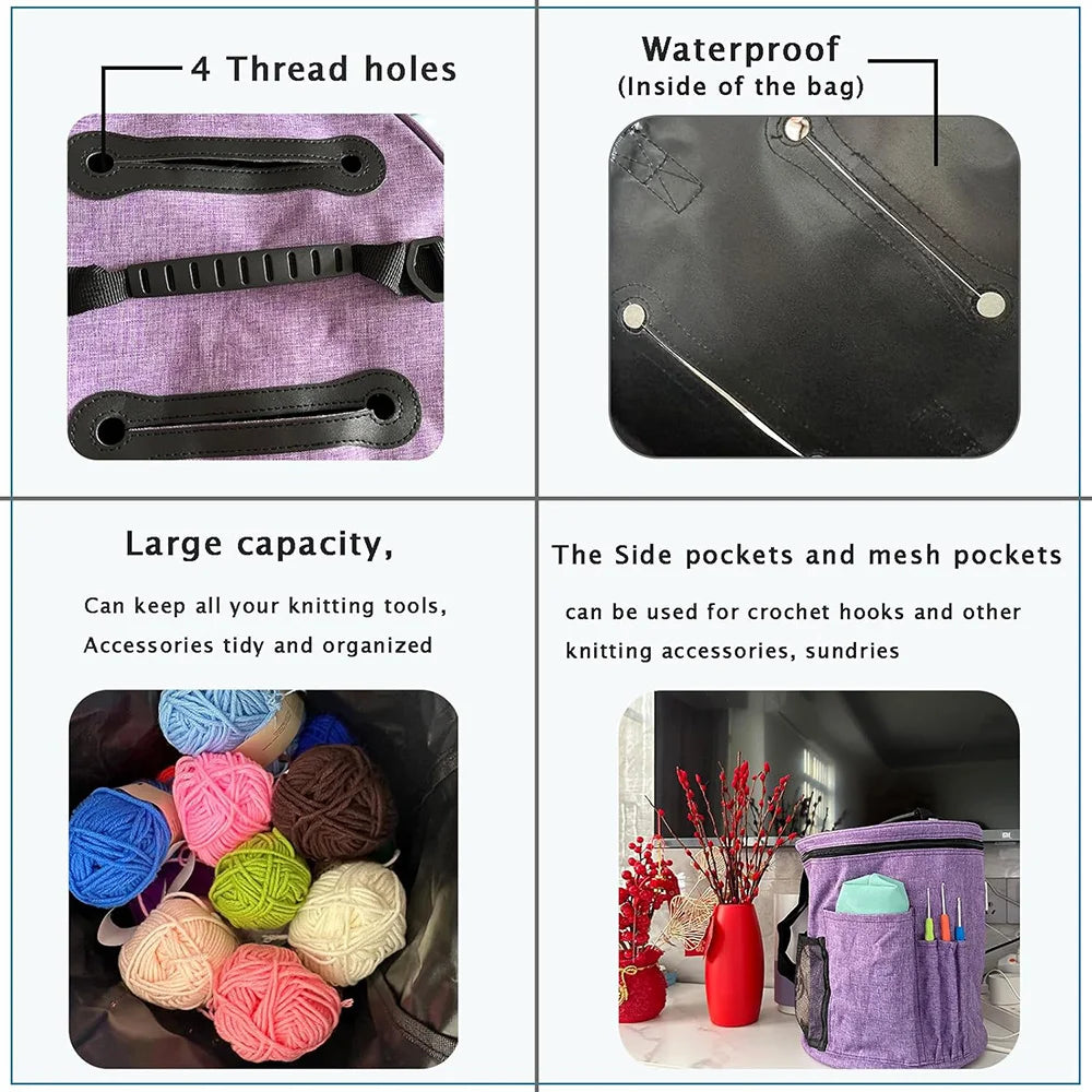 600D Oxford Yarn Storage Bag with Shoulder Strap — 26.5 × 31.5 cm
