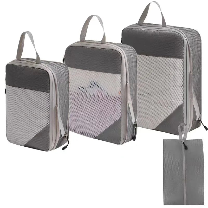 Polyester Travel Packing Organizers — 4-Piece Set, Selected Color