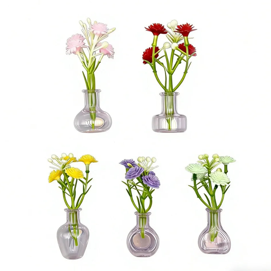 Mini Glass Vase Refrigerator Magnet Set