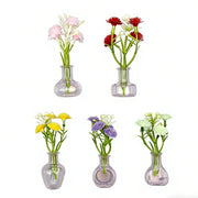 Mini Glass Vase Refrigerator Magnet Set