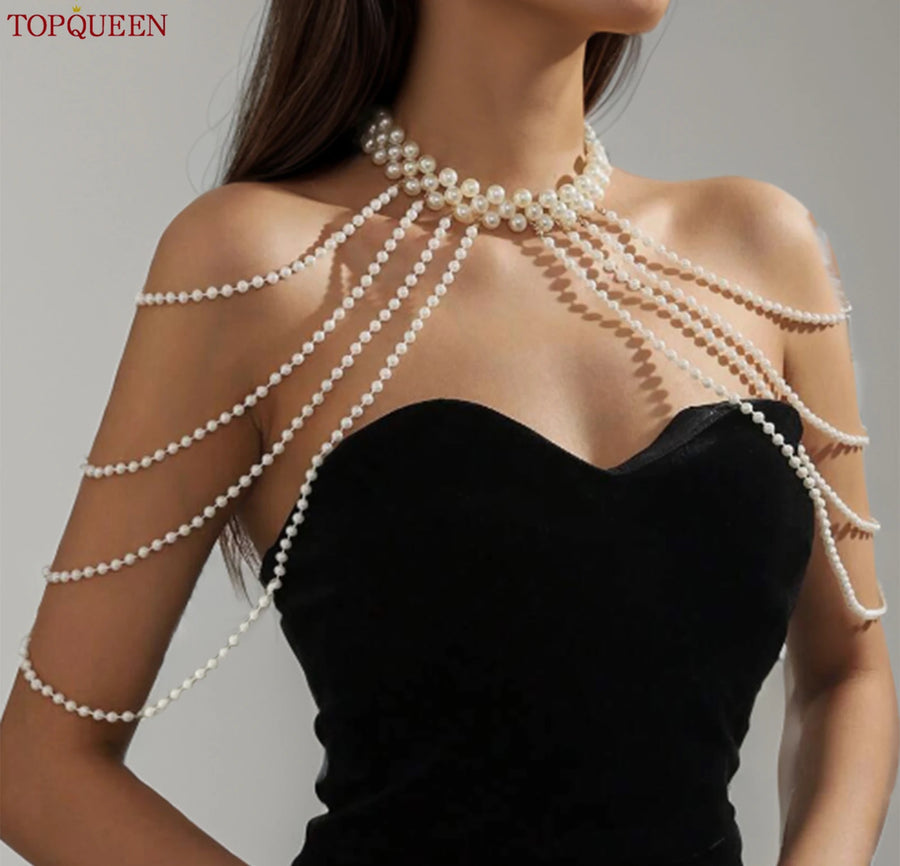Faux Pearl Shoulder Chain