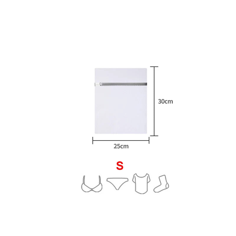 Polyester Mesh Zipper Laundry Bag — Single Size or 4-Piece Set