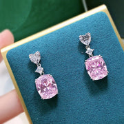 2026 New European and American Pink Earrings for Women, Elegant, Loving, Sweet, Light Luxury, Geometric Jewelry Accessories