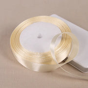 Beige Satin Gift-Wrapping Ribbon — 25 Yards, Selected Width