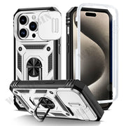 Case For iPhone 16 15 14 13 12 11 Pro Max Plus Mini XR XS X 8 7 Plus 7 8 SE  Heavy Duty with Camera 360 Degree Kickstand Cover