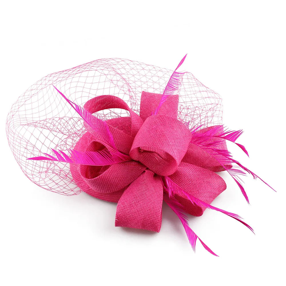 Women's Fascinator Hat Imitation Sinamay Feather Tea Party Pillbox Flower Derby Millinery Church Cocktail Headwear New Design