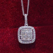 2026 Fashion Contracted Design Square Cubic Zircon Pendant Necklace for Women Exquisite Neck Accessories Wedding Party Jewelry