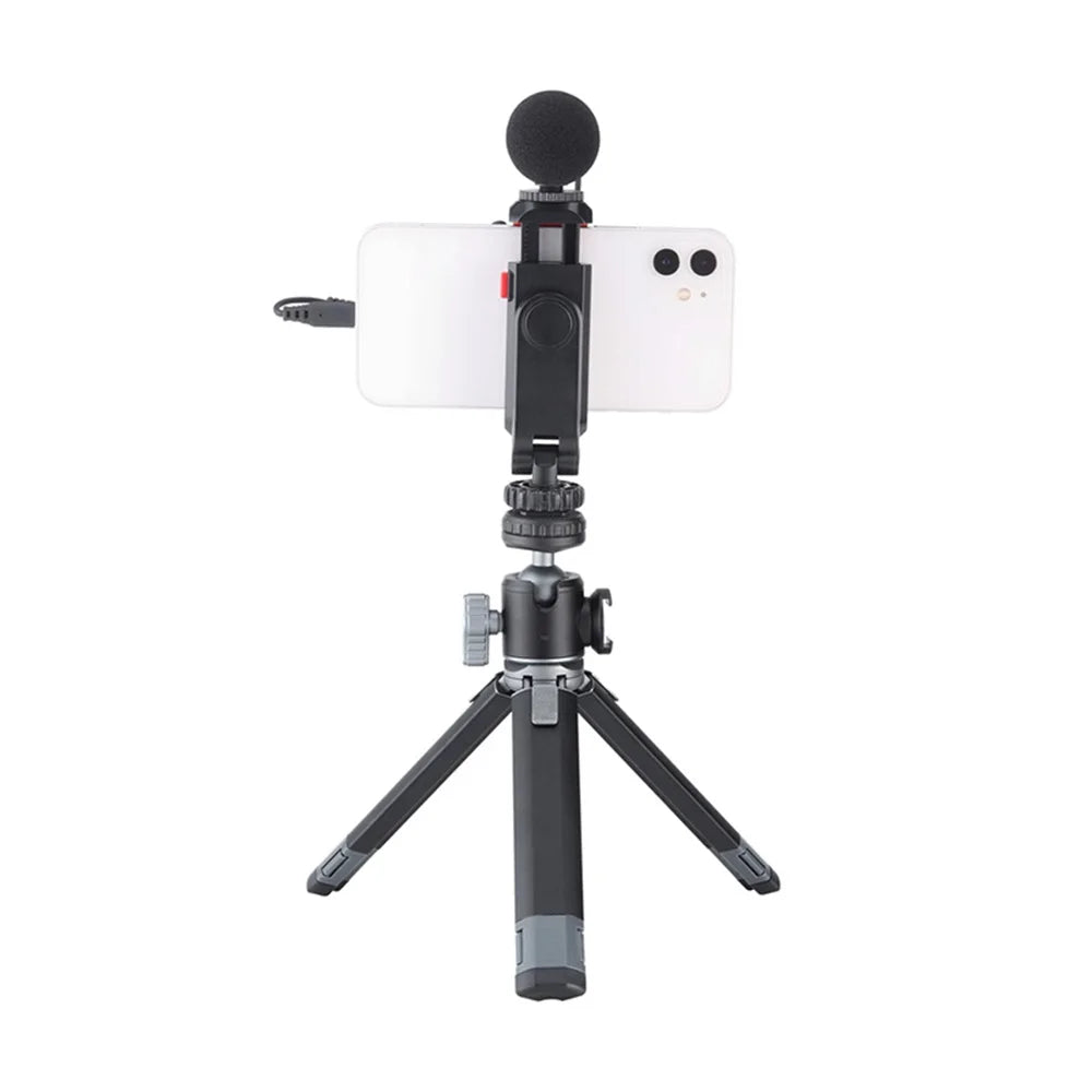 ST-06S Dual Head Phone Holder Horizontal and Vertical Phone Holder DSLR Camera Monitor Holder for Smartphone Vlogging
