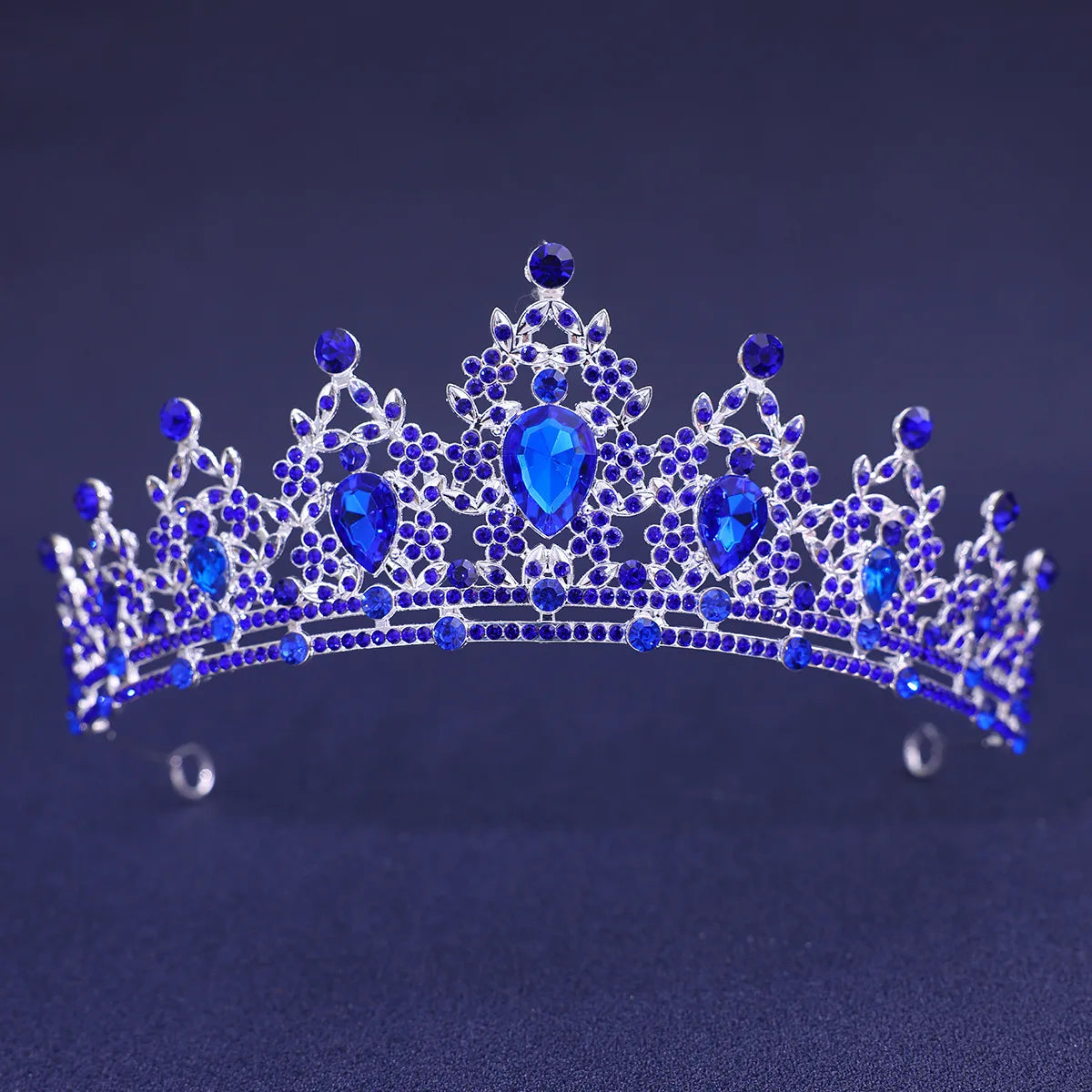 Luxury Elegant Princess Bridal Crystal Tiara Crown For Women Silver Color Diadem Veil Tiaras Wedding Hair Accessories Headpieces