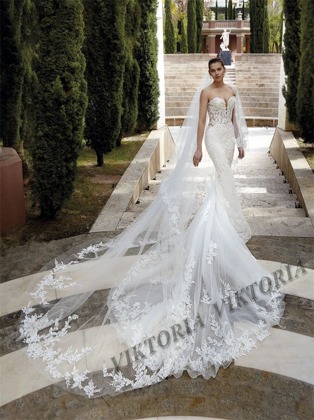VIKTORIA Modern Mermaid Wedding Dresses For Woman Bride Off the Shoulder V-neck Robe De Mariée Personalized Customization