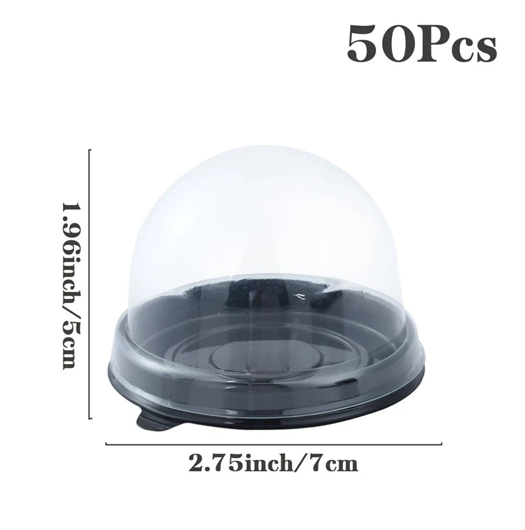 50Pcs Mini Dessert Cake Boxes Container Transparent Cupcake Pastry Baking Packaging Boxes Wedding Party Supplies Christmas Gift