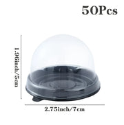 50Pcs Mini Dessert Cake Boxes Container Transparent Cupcake Pastry Baking Packaging Boxes Wedding Party Supplies Christmas Gift