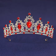 Luxury Elegant Princess Bridal Crystal Tiara Crown For Women Silver Color Diadem Veil Tiaras Wedding Hair Accessories Headpieces