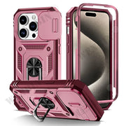 Case For iPhone 16 15 14 13 12 11 Pro Max Plus Mini XR XS X 8 7 Plus 7 8 SE  Heavy Duty with Camera 360 Degree Kickstand Cover