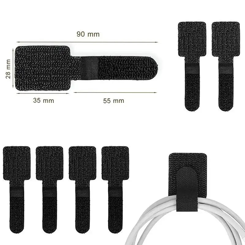 Reusable Nylon Cable-Organizing Straps — 5, 10 or 20 Pieces