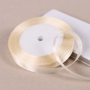 Beige Satin Gift-Wrapping Ribbon — 25 Yards, Selected Width