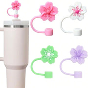 Flower Silicone Straw Covers — 10 mm Fit, Selected Color and Pack