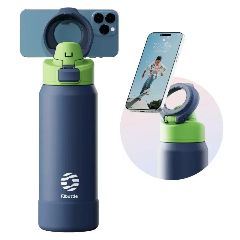 Stainless Steel Insulated Bottle with Magnetic Phone Holder — 710 or 950 mL