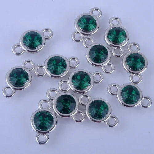 12pcs/lot Colorful Birthstone Charms 11mm*19mm Acrylic double charms for Diy Statement Necklace and Bracelet A003