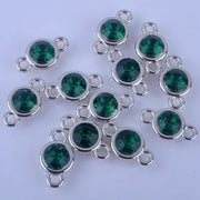 12pcs/lot Colorful Birthstone Charms 11mm*19mm Acrylic double charms for Diy Statement Necklace and Bracelet A003