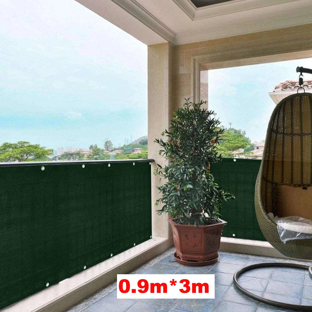 Green Fence Privacy Screen Windscreen Cover Fabric -Backyard Privacy Fence, Balcony Deck Privacy Screen with Bindings & Grommets